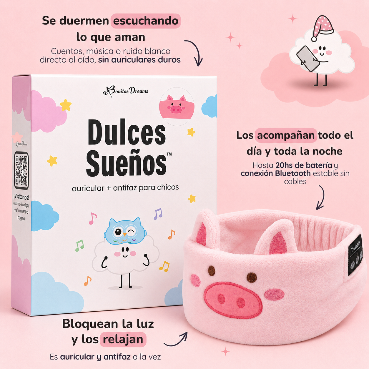 Dulces Sueños™ Auricular Antifaz Para Chicos